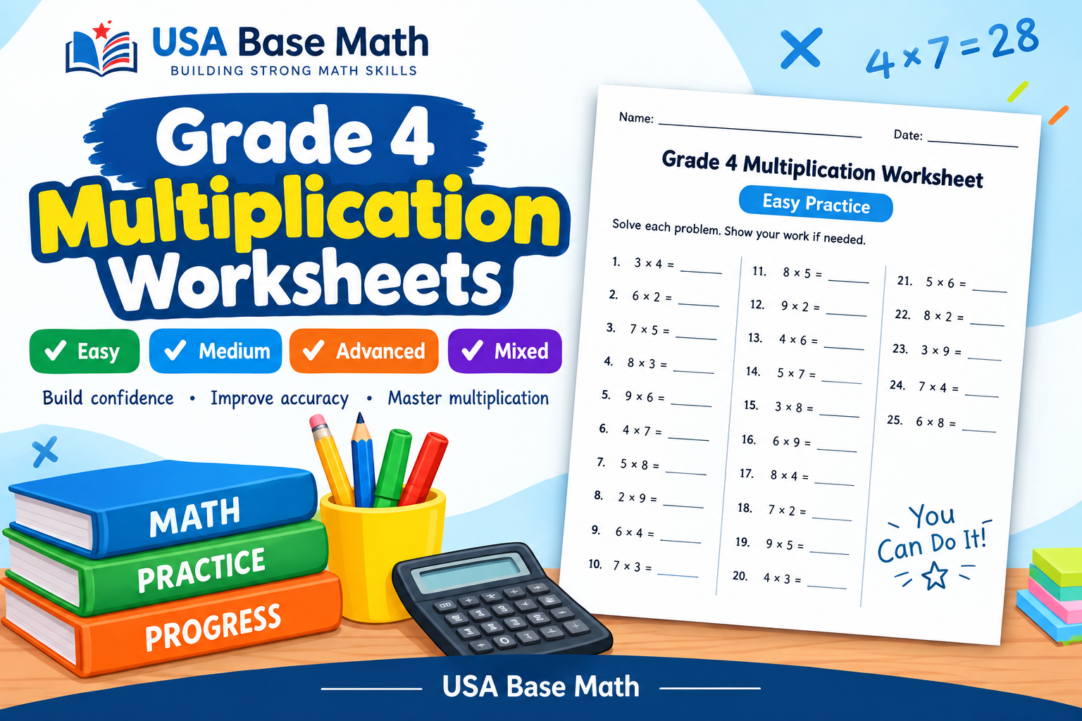 Grade 4 Multiplication Worksheets
