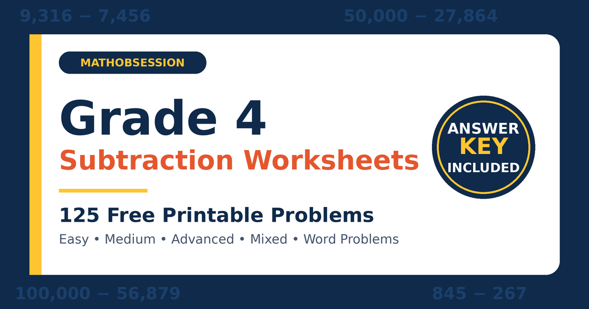 Grade 4 Subtraction Worksheets